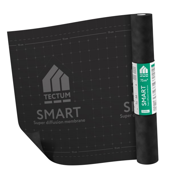 Мембрана супердиффузионная TECTUM SMART 115 г/м2, 3 слоя, 75 м2